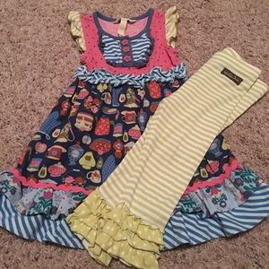 Matilda Jane dress and leggings